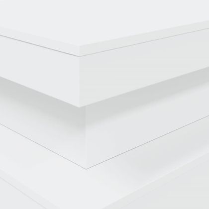 Маса за кафе с LED осветление, бяла, 90x50x40 см