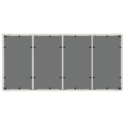 Градинска маса със стъклен плот бяла 190x90x75 см полиратан