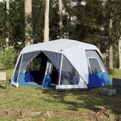 Семейна палатка с LED 10-местна светлозелен бързо освобождаване