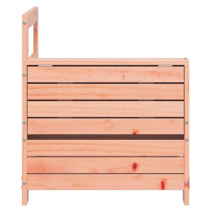 Градински диван с подлакътник и странична масичка, дуглас масив