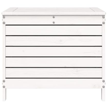 Градинска табуретка, бяла, 62x63,5x53,5 см, бор масив