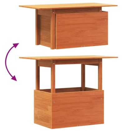 Градинска маса, восъчнокафяв, 100x50x75 см, борово дърво масив