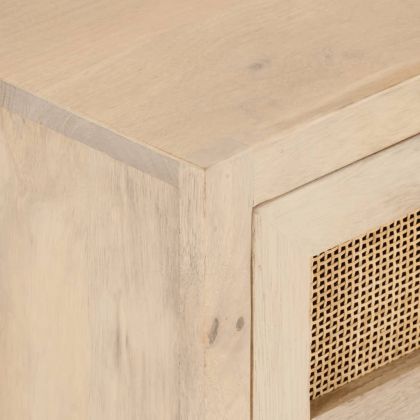 Нощно шкафче, 40x30x50 см, мангово дърво масив и желязо