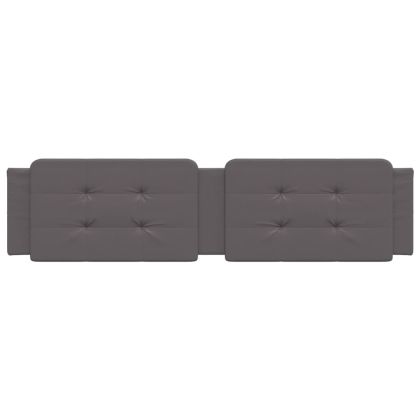 Мека табла за легло Zadar, сива, 200 см, изкуствена кожа