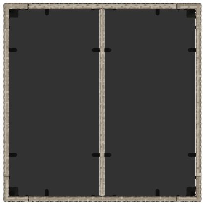 Градинска маса със стъклен плот светлосива 90x90x75см полиратан