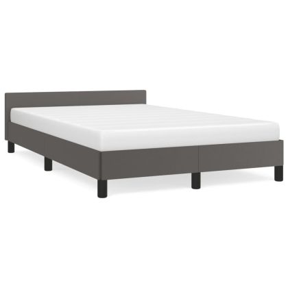 Рамка за легло с табла, сива, 120x190 см, изкуствена кожа