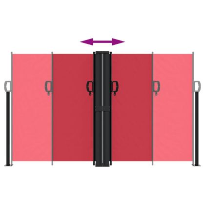 Прибираща се странична тента, червена, 140x1200 см