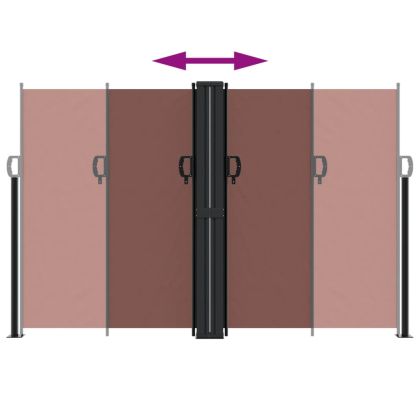 Прибираща се странична тента, кафява, 160x1200 см