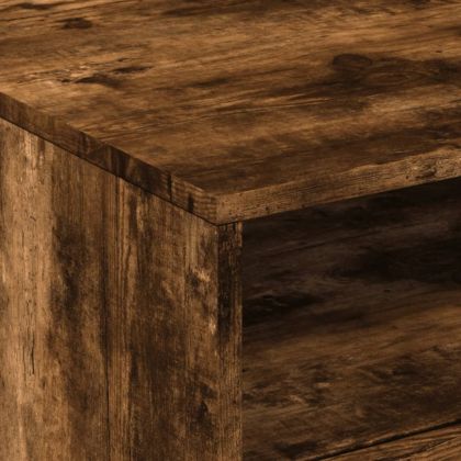 Маса за кафе с LED осветление, опушен дъб, 50x49x40 см