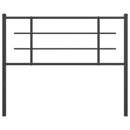 Метална табла за глава, черна, 107 см