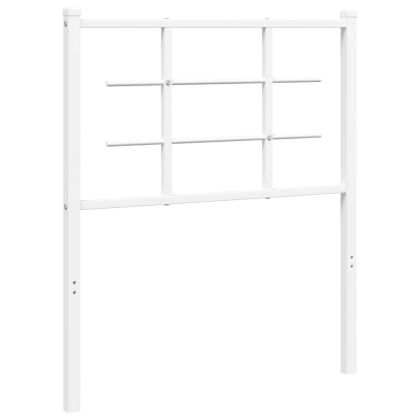 Метална табла за глава, бяла, 75 см