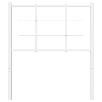 Метална табла за глава, бяла, 75 см