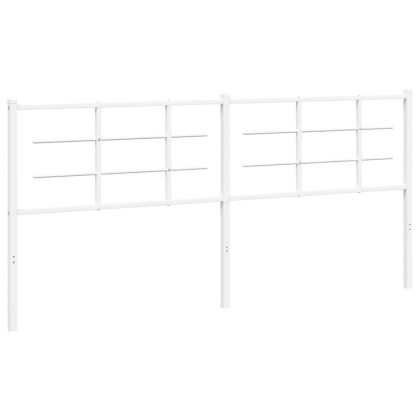 Метална табла за глава, бяла, 200 см