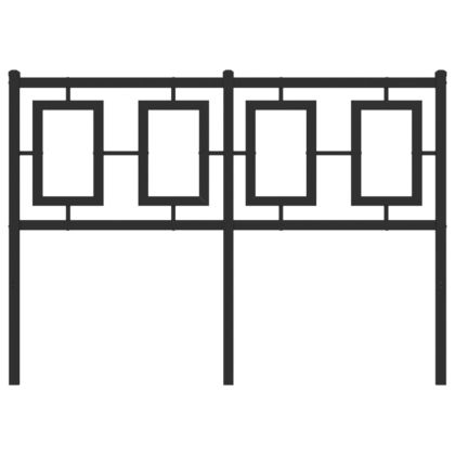 Метална табла за глава, черна, 120 см