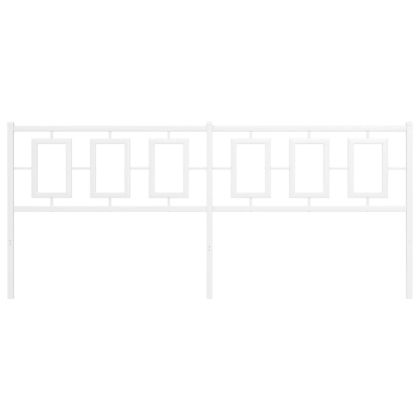 Метална табла за глава, бяла, 200 см