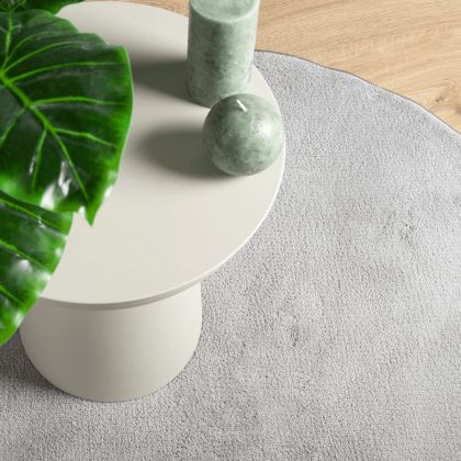 Килим OVIEDO с къс косъм, сив, Ø 120 см