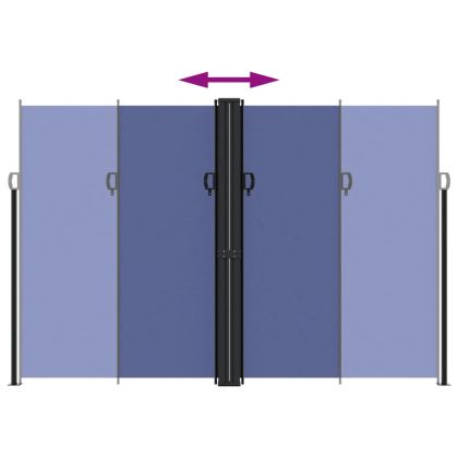 Прибираща се странична тента, синя, 220x1000 см