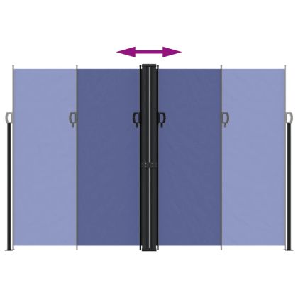 Прибираща се странична тента, синя, 220x1200 см