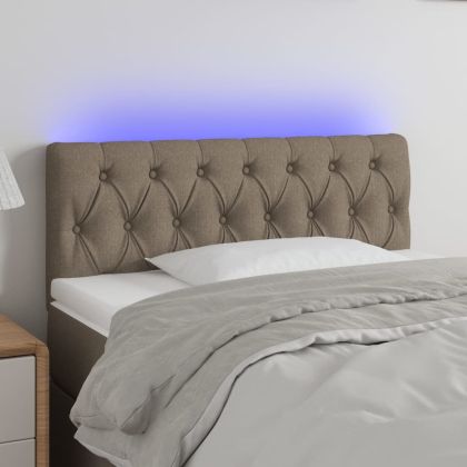 LED горна табла за легло, таупе, 100x7x78/88 см, плат