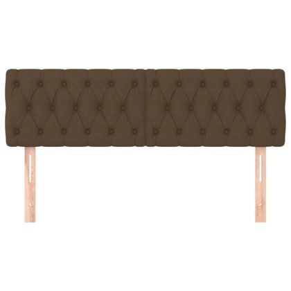 Горни табли за легло, 2 бр, тъмнокафява, 80x7x78/88 см, плат