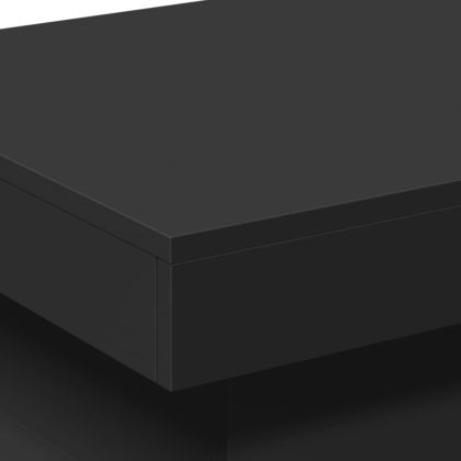 Маса за кафе с LED осветление, черна, 50x50x40 см