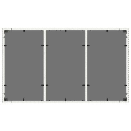 Градинска маса със стъклен плот бяла 150x90x75 см полиратан