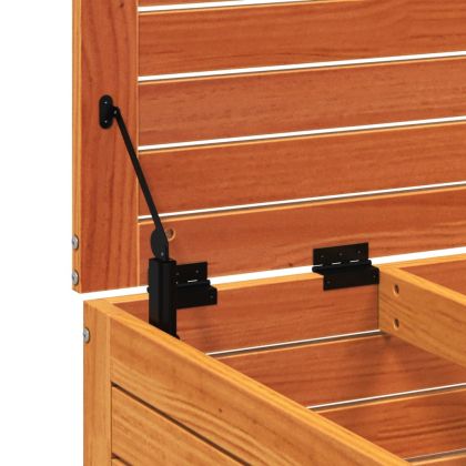 Градинска табуретка с възглавница, восъчнокафяв, бор масив