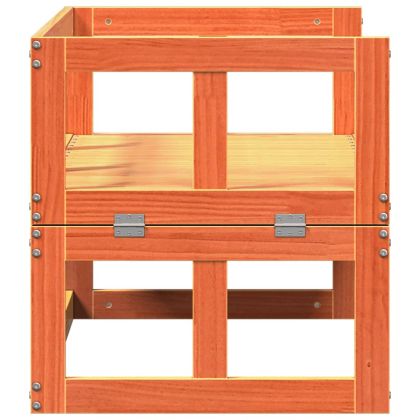 Градински диван пейка, разтегателен, восъчнокафяв, бор масив