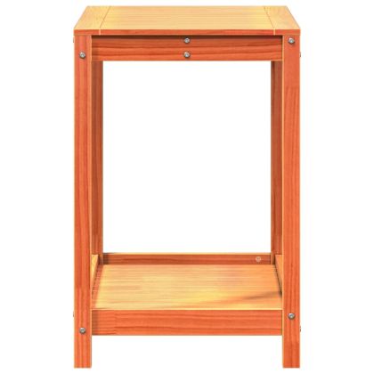 Маса за разсаждане с рафт восъчнокафяв 82,5x50x75 см бор масив