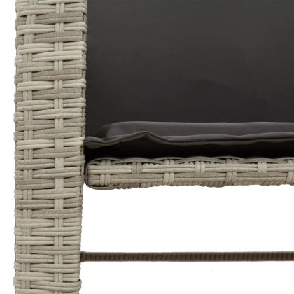 2-местен външен диван с маса и табуретки светлосив полиратан