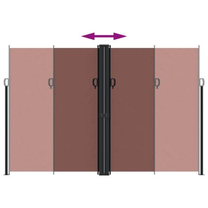 Прибираща се странична тента, кафява, 220x1000 см