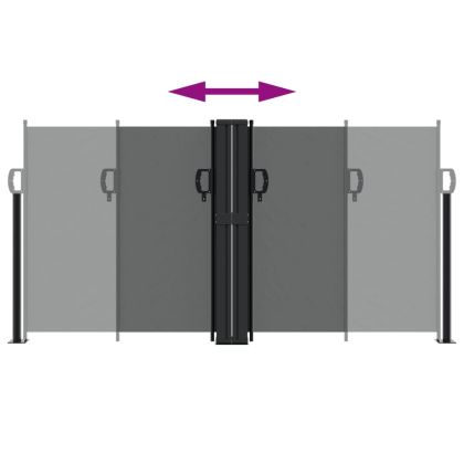 Прибираща се странична тента, антрацит, 120x1200 см