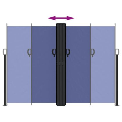 Прибираща се странична тента, синя, 180x1200 см