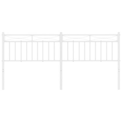 Метална табла за глава, бяла, 193 см