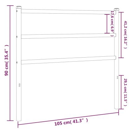 Метална табла за глава, черна, 100 см