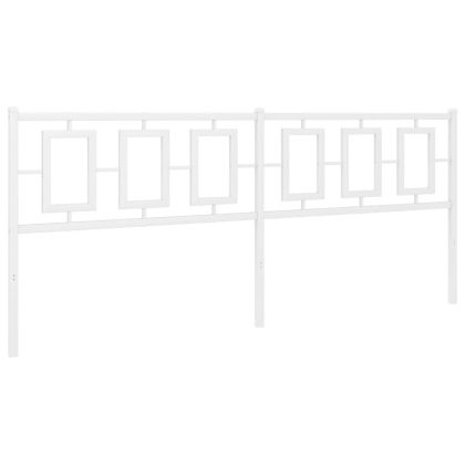 Метална табла за глава, бяла, 193 см