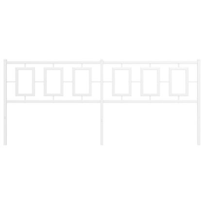 Метална табла за глава, бяла, 193 см