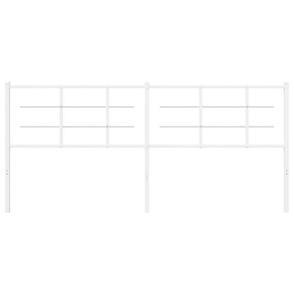 Метална табла за глава, бяла, 193 см