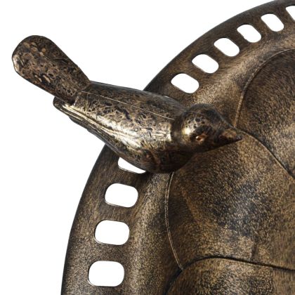 Градинска баня за птици, цвят бронз, пластмаса