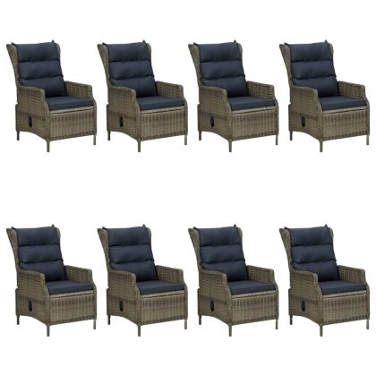 Градински трапезен комплект, 9 части, кафяв