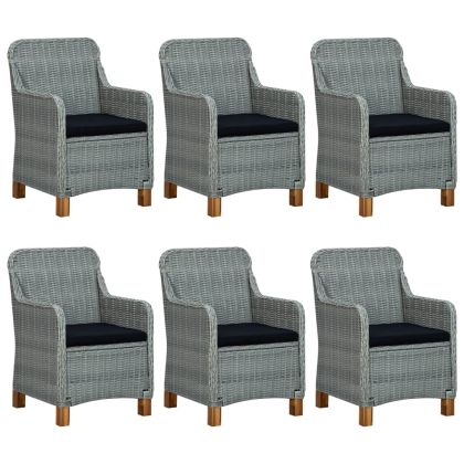 Градински трапезен комплект, 7 части, светлосив