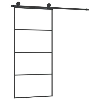 Плъзгаща се врата с обков 90x205 см ESG стъкло и алуминий