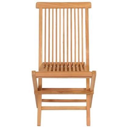 Градински трапезен комплект, 5 части, тиково дърво масив