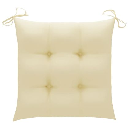 Градински столове с маса за чай и възглавници, акация масив