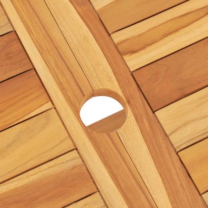 Градински трапезен комплект, 7 части, тиково дърво масив