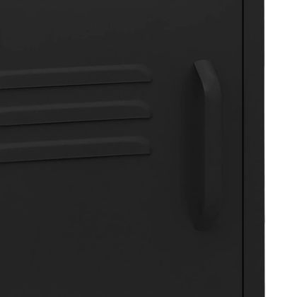 Нощно шкафче, черно, 35х35х51 см, стомана