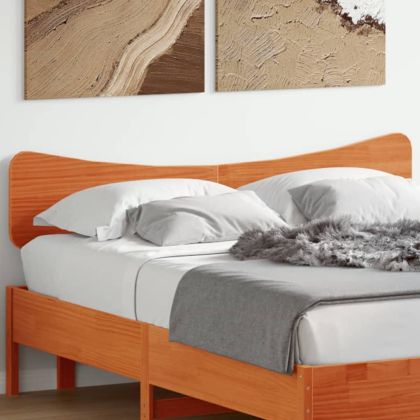 Горна табла за легло, восъчнокафява, 160 см, масивно дърво бор