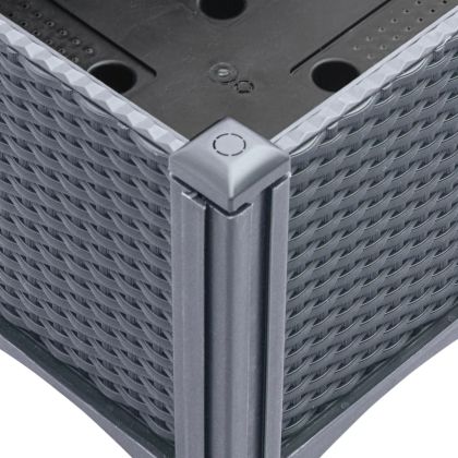 Градински сандък с пергола, синьо сив, 40x40x142 см, PP