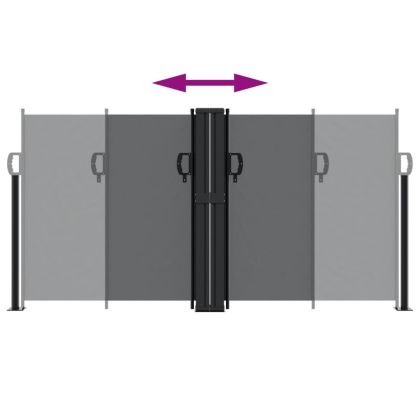 Прибираща се странична тента, черна, 120x600 см