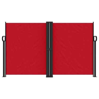 Прибираща се странична тента, червена, 140x600 см